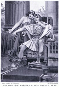 Thais overtuigt Alexander om Persepolis te verbranden 330 v.Chr. door Herbert Gandy